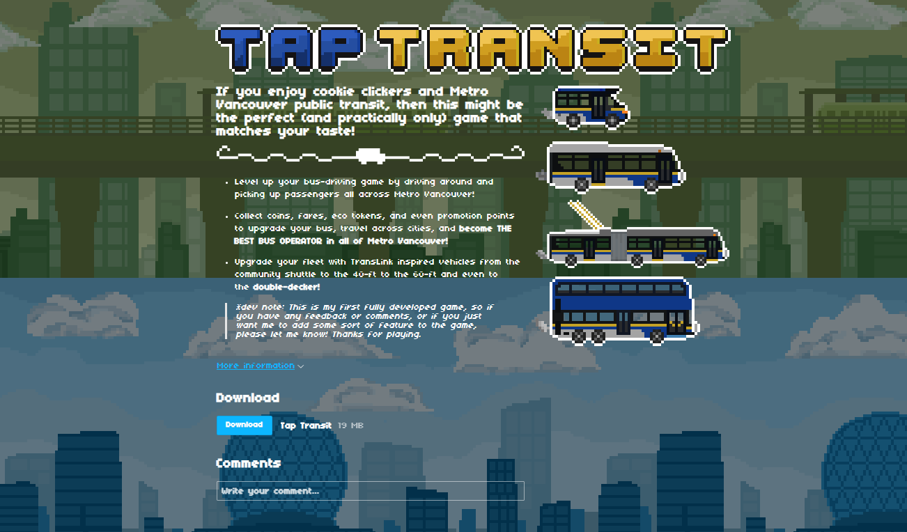 Tap Transit - itch page